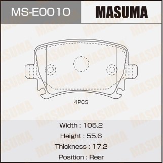 Колодки тормозные к-кт Masuma MS-E0010 фото