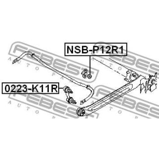 Втулка (сайлентблок) заднего стабилизатора FEBEST NSB-P12R1 фото