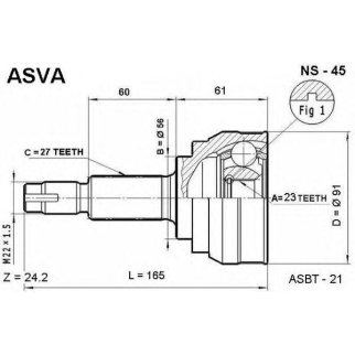 ШРУС НАРУЖНЫЙ 23x56x27 фото