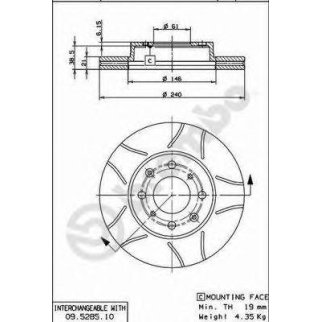 Диск тормозной brembo 09.5285.75 фото