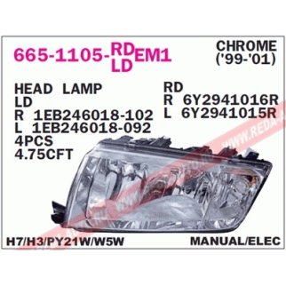 Фара левая DEPO 665-1105L-LDEM1 фото