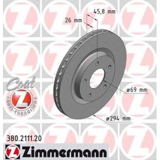 380.2111.20_диск тормозной !перед. 294x26/46-5x114  Chrysler Sebring/Caliber, Jeep Compass/Patriot фото