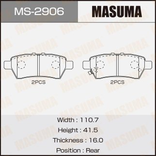 Колодки тормозные к-кт Masuma MS-2906 фото