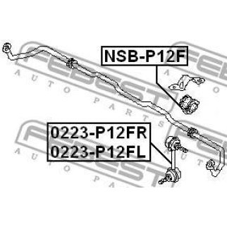 Втулка (сайлентблок) переднего стабилизатора FEBEST NSB-P12F фото