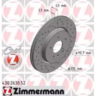Диск тормозной Zimmermann 430.2630.52 фото