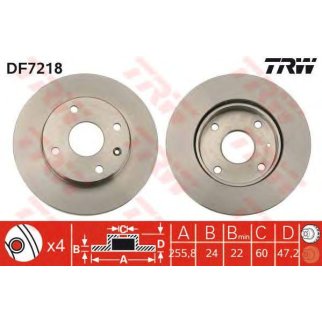 Диск тормозной передний вентилируемый TRW DF7218 фото