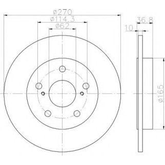 Диск тормозной задний Hella 8DD 355 118-971 фото