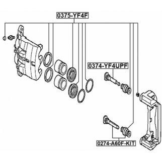 Ремкомплект суппорта тормозного переднего HONDA PILOT YF4 2009-2015 FEBEST 0375-YF4F фото 2