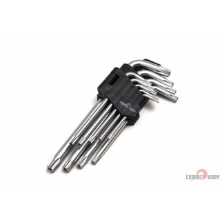 Набор звездочек Г-обр. звездочек с отверстием на конце TORX (9 предметов) СЕРВИС КЛЮЧ фото