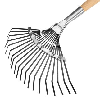 Грабли веерные 20 зубьев, с черенком, оксидированные, плоский зуб// СИБРТЕХ Россия фото 3