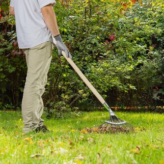 Грабли веерные 20 зубьев, с черенком, оксидированные, плоский зуб// СИБРТЕХ Россия фото 7