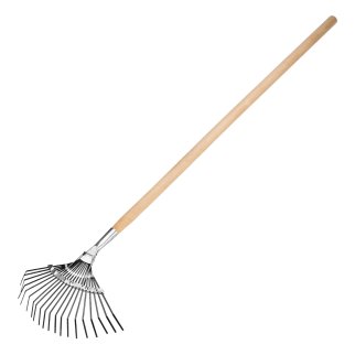 Грабли веерные 20 зубьев, с черенком, оксидированные, плоский зуб// СИБРТЕХ Россия фото