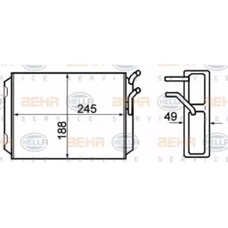 Радиатор отопителя Hella 8FH 351 308-761 фото 2