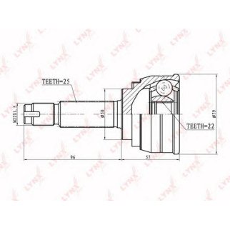 ШРУС наружный передний LYNXauto CO-5500 фото