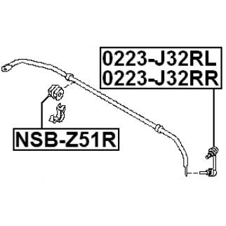 Втулка (сайлентблок) заднего стабилизатора FEBEST NSB-Z51R фото 2 Втулка (сайлентблок) заднего стабилизатора FEBEST NSB-Z51R фото 2