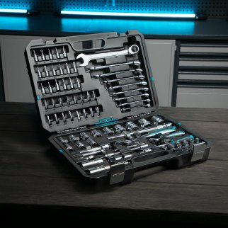 Набор инструмента 82пр. 1/2" 1/4" 120 зубьев GROSS фото 1