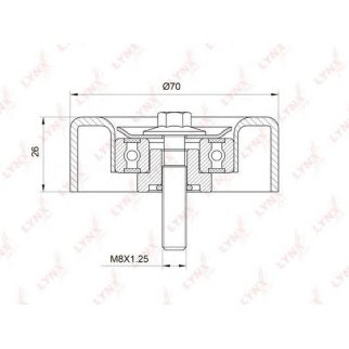Ролик дополнительный руч. ремня LYNXauto PB-7009 фото