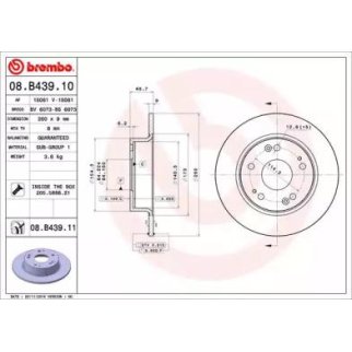 Диск тормозной brembo 08.B439.11 фото