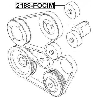 Ролик-натяжитель ручейкового ремня FEBEST 2188-FOCIM фото 2