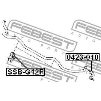 Втулка (сайлентблок) переднего стабилизатора FEBEST SSB-G12F фото