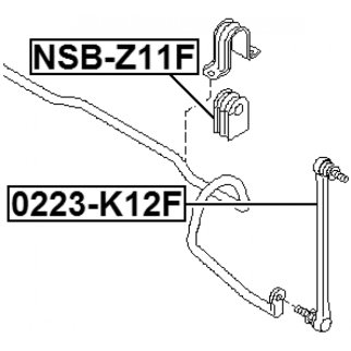 Втулка (сайлентблок) переднего стабилизатора FEBEST NSB-Z11F фото 2