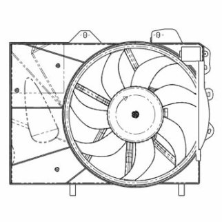 Э/вентилятор охл. для а/м Peugeot 207 (06-)/Citroen C3 Picasso (08-) A/C+ (с кожухом) LUZAR LFK 2007 фото 3