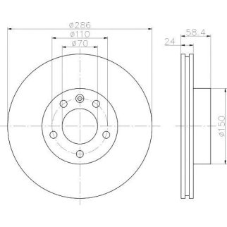 Диск тормозной передний вентилируемый MINTEX MDC866 фото