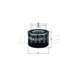 Фильтр масляный MAHLE OC 570 фото 2