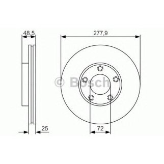Диск тормозной передний вентилируемый BOSCH 0 986 479 R83 фото
