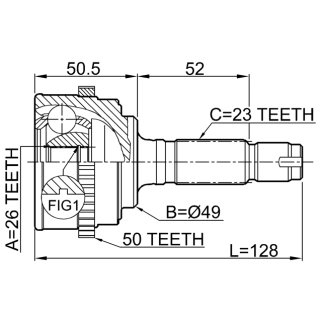0310-061A50_ШРУС наружный к-кт! ABS Honda Logo 1.3 99-02 фото 2