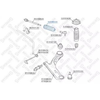14-51003-SX_пыльник рейки рулевой! Hyundai Santa Fe I 01> фото