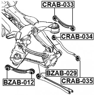 Сайлентблок задней подвески FEBEST CRAB-033 фото 2