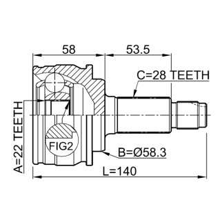 Шрус наружный 22x58.3x28 фото 2