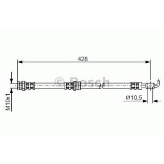 1 987 476 166_шланг тормозной задний! Mitsubishi Carisma, Volvo S40 1.3-2.0i/D 95-06 фото