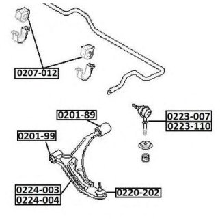 Стойка переднего стабилизатора ASVA 0223-007 фото