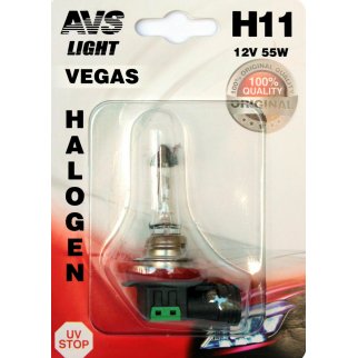 Галогенная лампа AVS Vegas в блистере H11.12V.55W.1шт., шт фото
