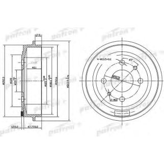 Барабан тормозной PATRON PDR1045 фото