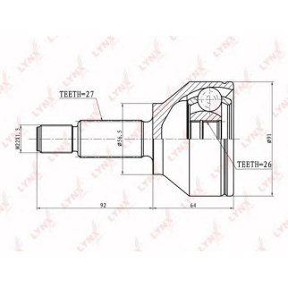 ШРУС наружный передний LYNXauto CO-2805 фото