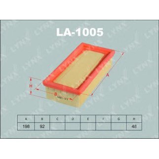 Фильтр воздушный LYNXauto LA-1005 фото