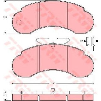 Колодки тормозные передние к-кт TRW GDB950 фото