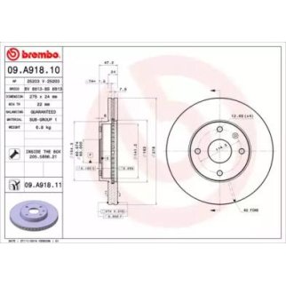 09.A918.10_диск тормозной передний! Chevrolet Epica 2.0/2.5/2.0D 05> фото