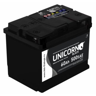 Аккумуляторная батарея UNICORN Black 6СТ 60 обр. 242х175х190 Россия 480А фото