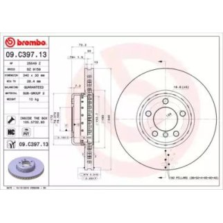 Диск тормозной brembo 09.C397.13 фото