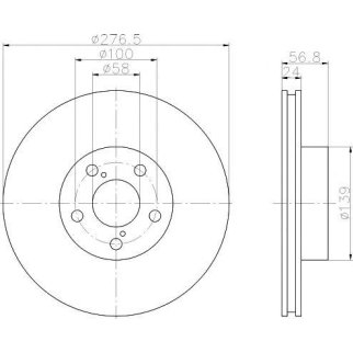 Диск тормозной передний вентилируемый MINTEX MDC804 фото