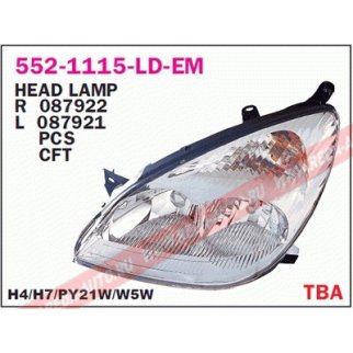 Фара левая DEPO 552-1115L-LD-E фото