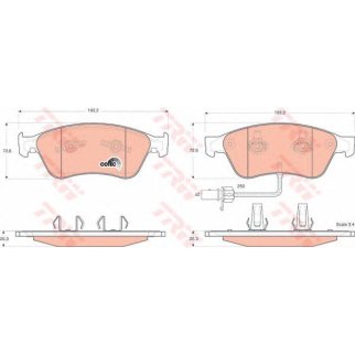 Колодки тормозные передние к-кт TRW GDB1553 фото