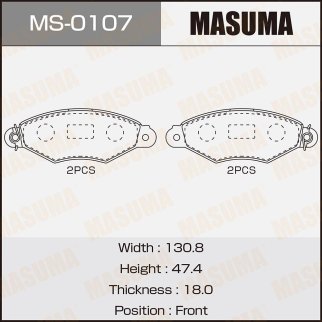 Колодки тормозные передние к-кт Masuma MS-0107 фото