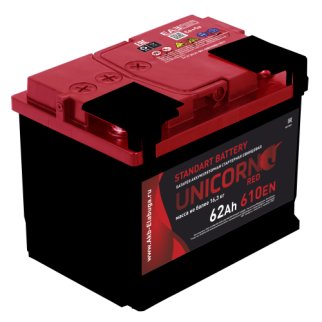 Аккумуляторная батарея UNICORN Red 6СТ 62 обр. 242х175х190 Россия 610А фото