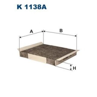 K 1138A_фильтр салона! угольный 240x209x31 Opel Meriva 1.4/1.6/1.8/1.3CDTi/1.7CDTi 03-10 фото