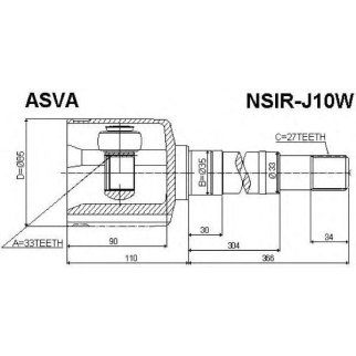 ШРУС внутренний ASVA NSIR-J10W фото